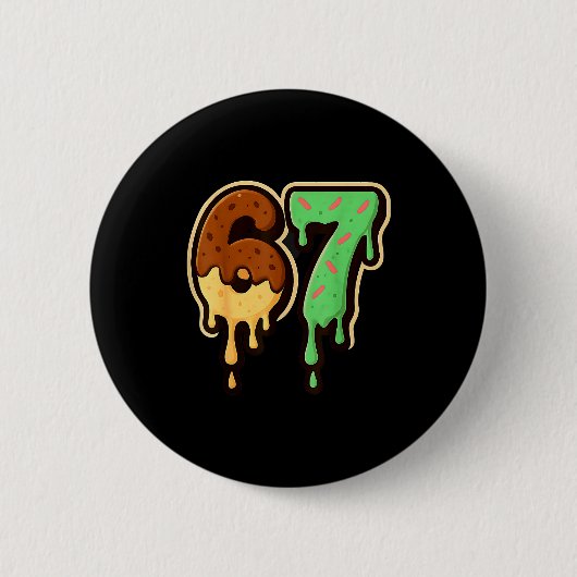 Schmelzende 67 Dessert-Stil Eis-Drip-Nummern-Kunst Button (Vorderseite)