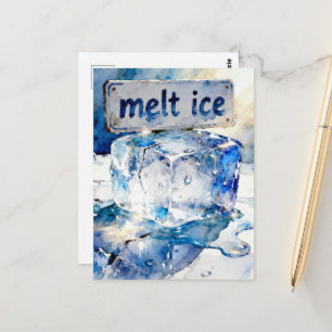 Schmelzende Eiswürfel Aquarell Postkarte