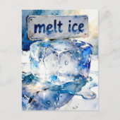 Schmelzende Eiswürfel Aquarell Postkarte (Vorderseite)