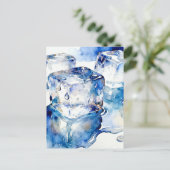 Schmelzende Eiswürfel Aquarell Postkarte (Stehend Vorderseite)