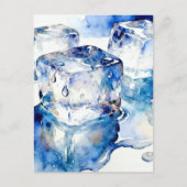 Schmelzende Eiswürfel Aquarell Postkarte (Vorderseite)