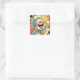 Schmelzende Freude – Eiscreme-Pop-Art-Explosion Quadratischer Aufkleber