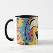 Schmelzende Freude – Eiscreme Pop Art Explosion Tasse (Links)