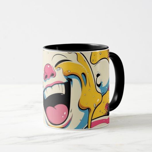 Schmelzende Freude – Eiscreme Pop Art Explosion Tasse (VorderseiteRechts)