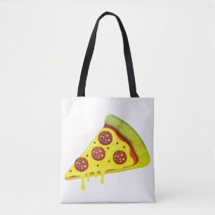 Schmelzende käsige Pepperoni-Pizza-Scheibe Tasche
