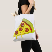 Schmelzende käsige Pepperoni-Pizza-Scheibe Tasche (Von Nahem)