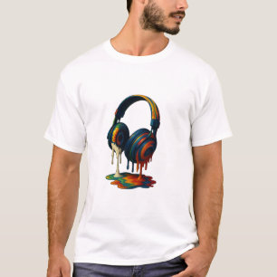 Schmelzende Kopfhörer – Künstlerisches T-Shirt