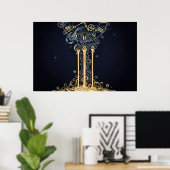Schmelzende Kosmische Uhr Poster (Heimbüro)