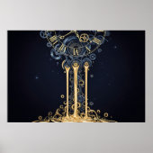 Schmelzende Kosmische Uhr Poster (Vorne)