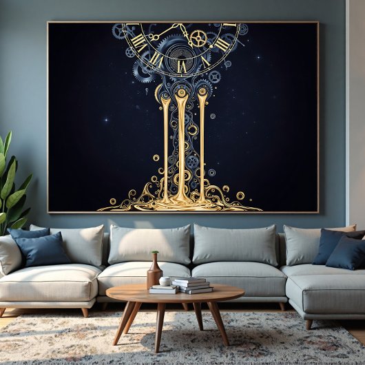 Schmelzende Kosmische Uhr Poster