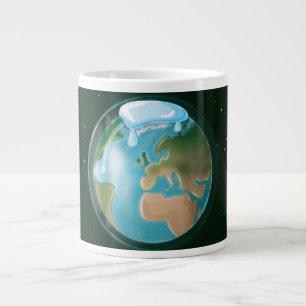 Schmelzende Polkappen der Erde. Jumbo-Tasse