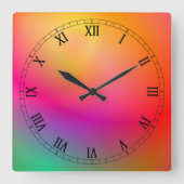 Schmelzende Regenbogen-Wanduhr Quadratische Wanduhr (Vorderseite)