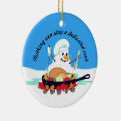 Schmelzende Snowman-Kochstruthahn Keramik Ornament (Rechts)