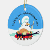 Schmelzende Snowman-Kochstruthahn Keramik Ornament (Links)
