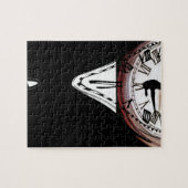 Schmelzende surreal Kunst der Uhren Schwarz-weiß Puzzle (Horizontal)