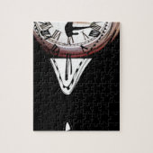 Schmelzende surreal Kunst der Uhren Schwarz-weiß Puzzle (Vertikal)