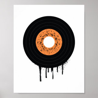 Schmelzende tropfende Vinyl-LP-Platte Poster