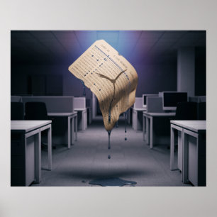Schmelzende Zeitkarte-Puzzle Poster
