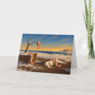 Schmelzende Zuckerstangen Surrealer Weihnachtskart Feiertagskarte
