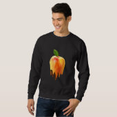 Schmelzender Apfel Digitale Kunst Trippy Frucht Sweatshirt (Vorne ganz)