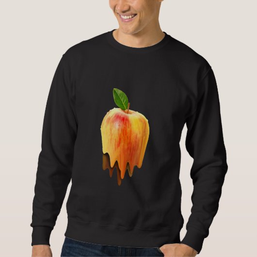 Schmelzender Apfel Digitale Kunst Trippy Frucht Sweatshirt (Vorderseite)