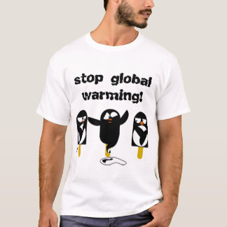schmelzender Eis Penguin T - Shirt gegen globale