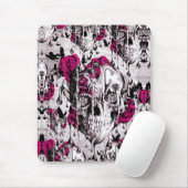 Schmelzender Rosenschädel im Grau und im Rosa Mousepad (Mit Mouse)