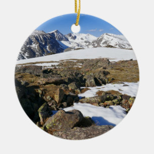 Schmelzender Schnee in den Rocky Mountains Keramik Ornament