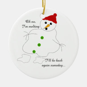 Schmelzender Schneemann Keramikornament