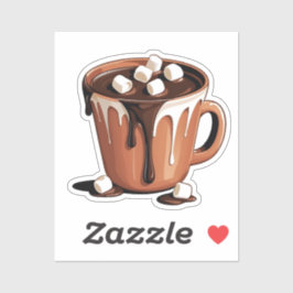 Schmelzender Schokoladen-Vulkan-Fantasie-Aufkleber Aufkleber