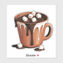 Schmelzender Schokoladenvulkan Fantasy-Aufkleber Aufkleber