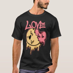 Schmelzender Smiley mit Love Streetwear T-Shirt