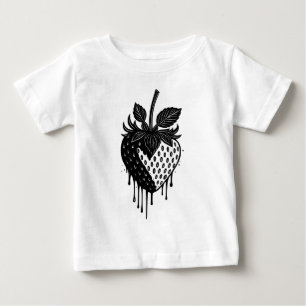 Schmelzender Tropfen Erdbeer-Kunstwerk Baby T-shirt