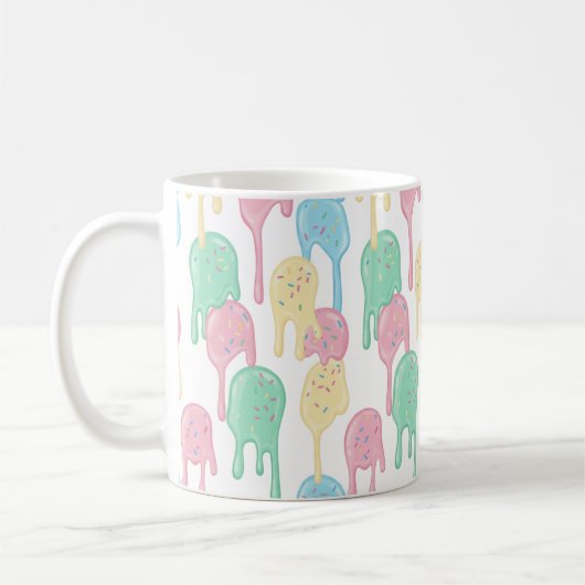Schmelzendes Eiscreme- und Streusel-Muster Kaffeetasse (Links)