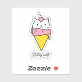 Schmelzherzen - Niedliche Sommereiscreme Aufkleber