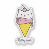 Schmelzherzen - Niedliche Sommereiscreme Aufkleber (Vorderseite)