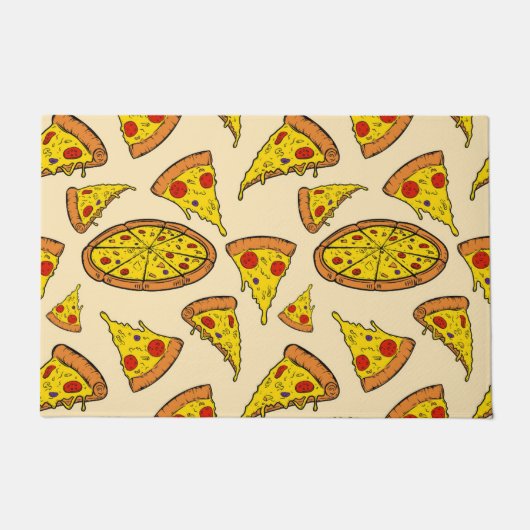 Schmelzkäse Pizza Muster Fußmatte (Vorderseite)