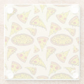 Schmelzkäse Pizza Muster Glasuntersetzer (Rückseite)