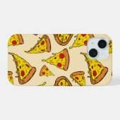 Schmelzkäse Pizza Muster iPhone 15 Hülle (Rückseite (Horizontal))