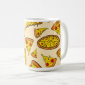 Schmelzkäse Pizza Muster Kaffeetasse (VorderseiteRechts)