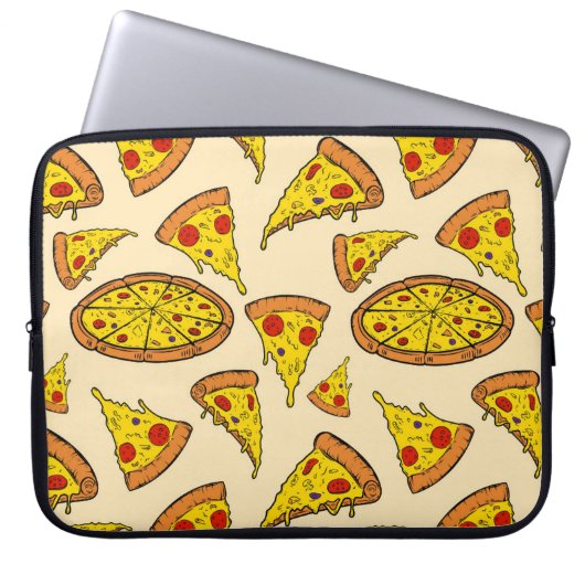 Schmelzkäse Pizza Muster Laptopschutzhülle (Vorderseite)