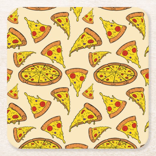 Schmelzkäse Pizza Muster Rechteckiger Pappuntersetzer (Vorderseite)