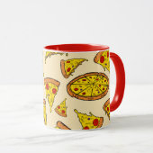 Schmelzkäse Pizza Muster Tasse (VorderseiteRechts)