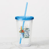 Schmelztablette | Gemütlicher Einhorn Winter Acryltrinkbecher (Rückseite)