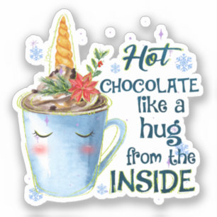 Schmelztablette   Gemütlicher Einhorn Winter Aufkleber