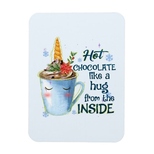 Schmelztablette | Gemütlicher Einhorn Winter Magnet (Vertikal)
