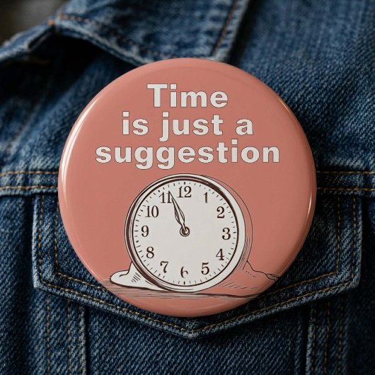 Schmelzuhr, moderner Surrealismus Button