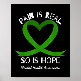 Schmerz ist real, so ist Hoffnung psychische Gesun Poster