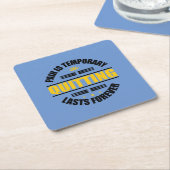 Schmerz ist vorübergehendes Aussetzen für immer Rechteckiger Pappuntersetzer (angewinkelt)