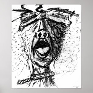 Schmerz und Frustration - Bleistift-Skizze Poster